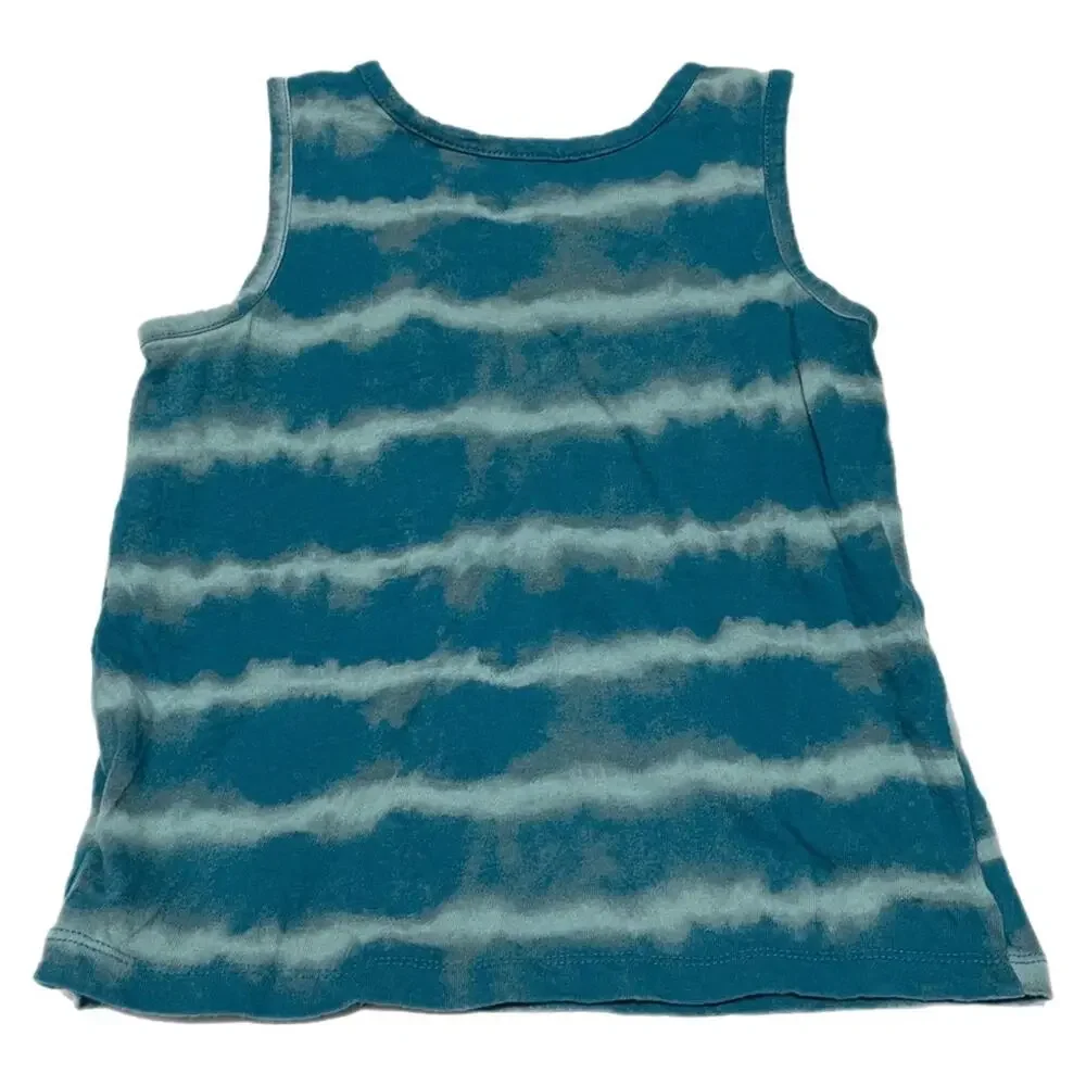 Old Navy Alligator Graphic Striped Tank Top Toddler Boys Size 3T Blue